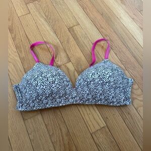 Victoria’s Secret Cotton Black and White Leopard Print Bra Size 38C
